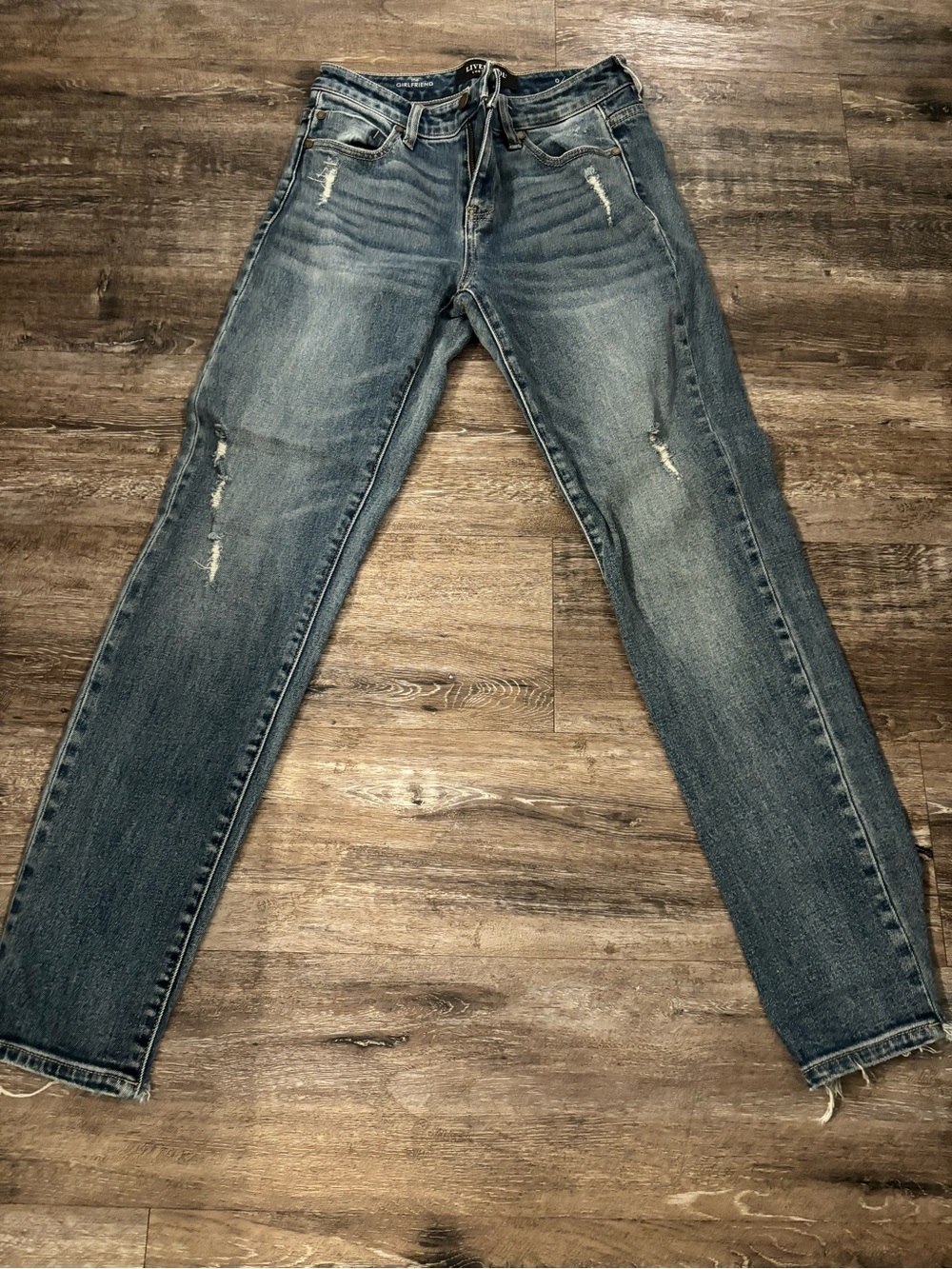 Liverpool Women's Distressed Medium Blue Jeans. The girlfriend size 25